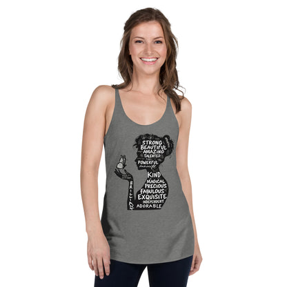 Women's Empowering Words Racerback Tank Top - Inspirational Mission 11 Apparel