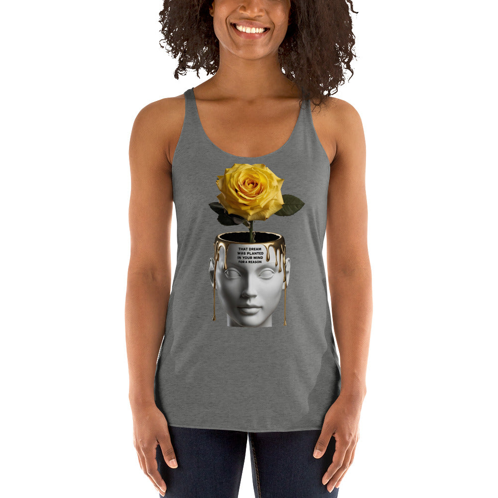 Women's Blooming Mind Racerback Tank Top - Inspirational Mission 11 Apparel