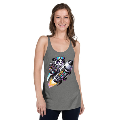 Women's Racerback Tank Top - Purpose the Panda Rocket - Mission 11