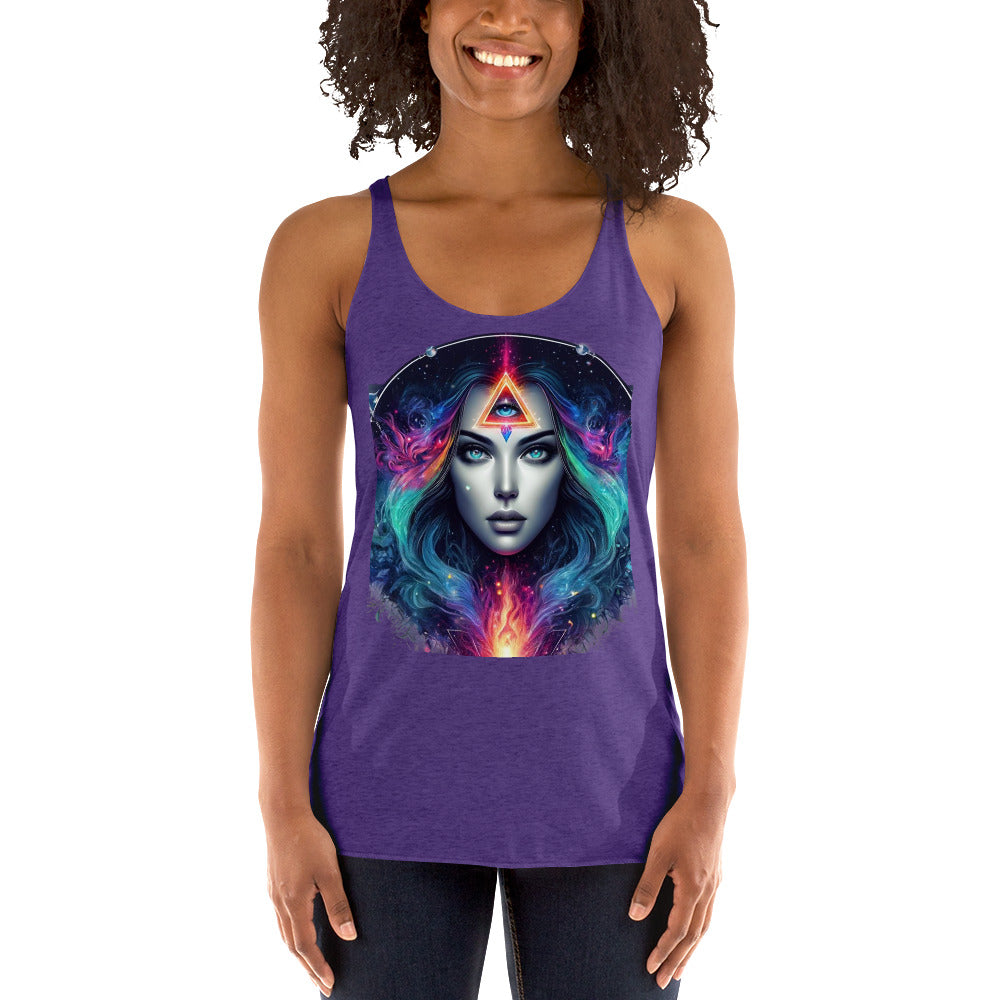 Women's Cosmic Vision Racerback Tank Top - Mystical Mission 11 Apparel