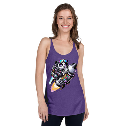 Women's Racerback Tank Top - Purpose the Panda Rocket - Mission 11