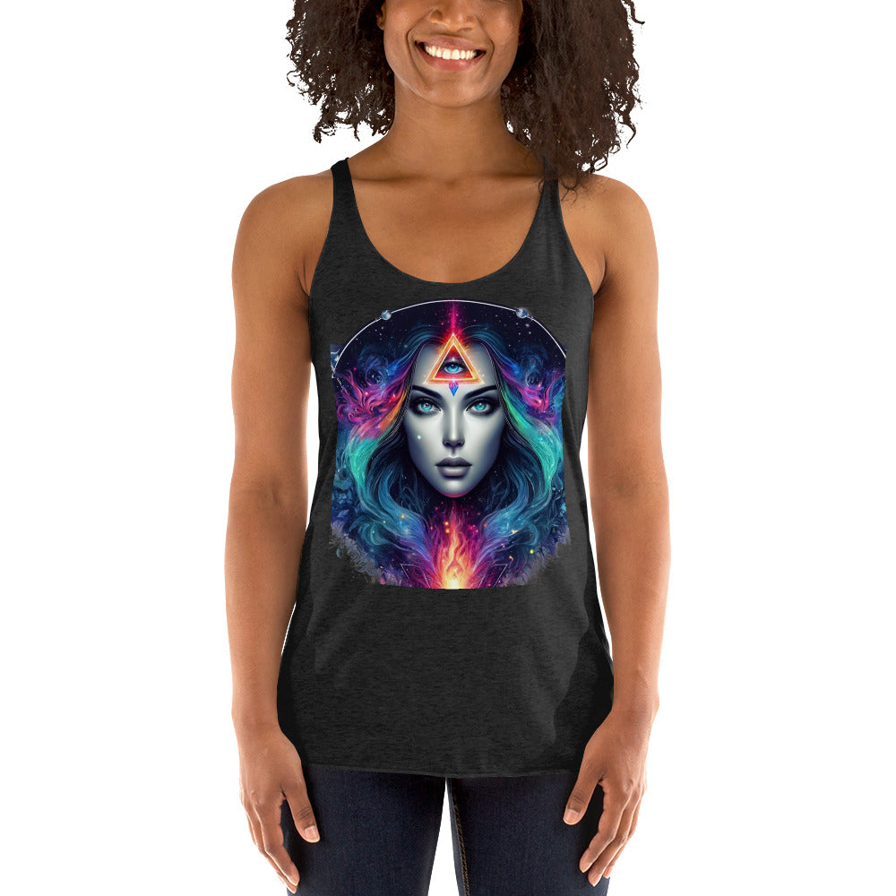 Women's Cosmic Vision Racerback Tank Top - Mystical Mission 11 Apparel