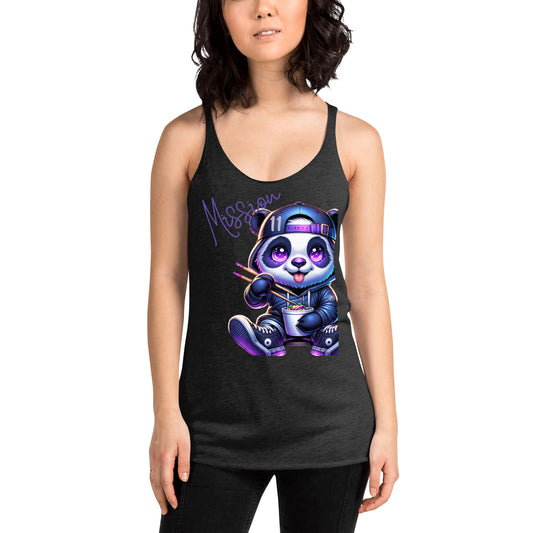 Women's Racerback Tank Top - Purpose the Panda in Streetwear