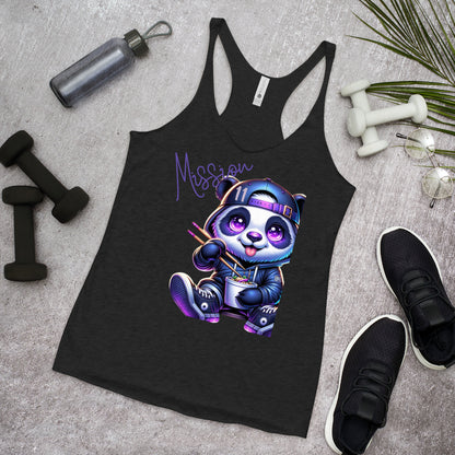 Women's Racerback Tank Top - Purpose the Panda in Streetwear