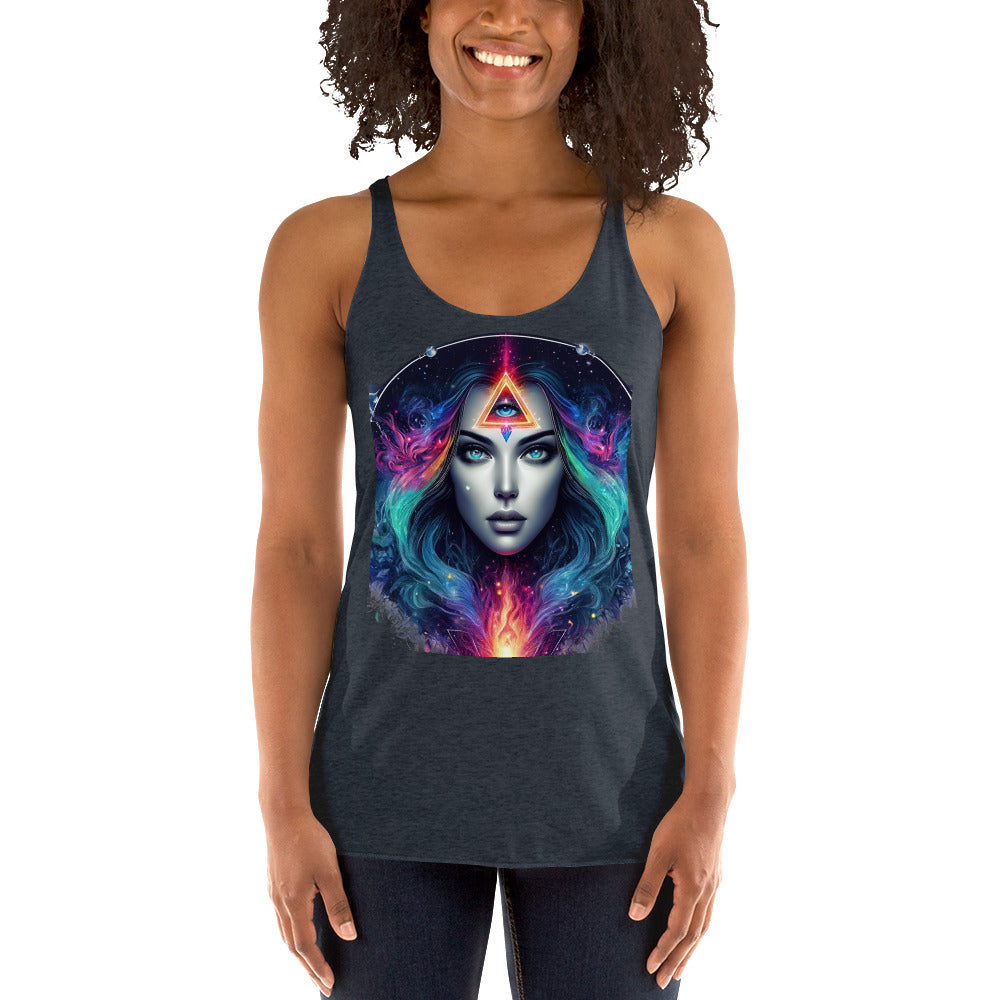 Women's Cosmic Vision Racerback Tank Top - Mystical Mission 11 Apparel