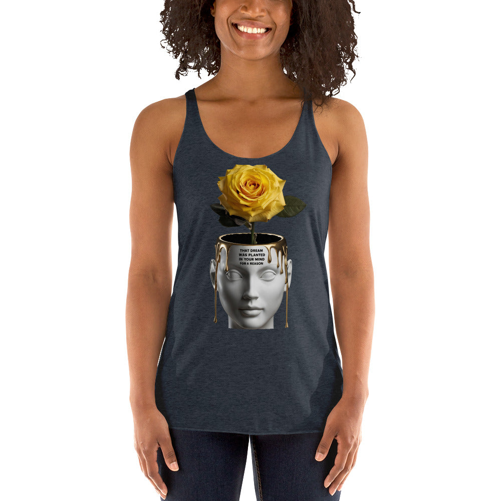 Women's Blooming Mind Racerback Tank Top - Inspirational Mission 11 Apparel