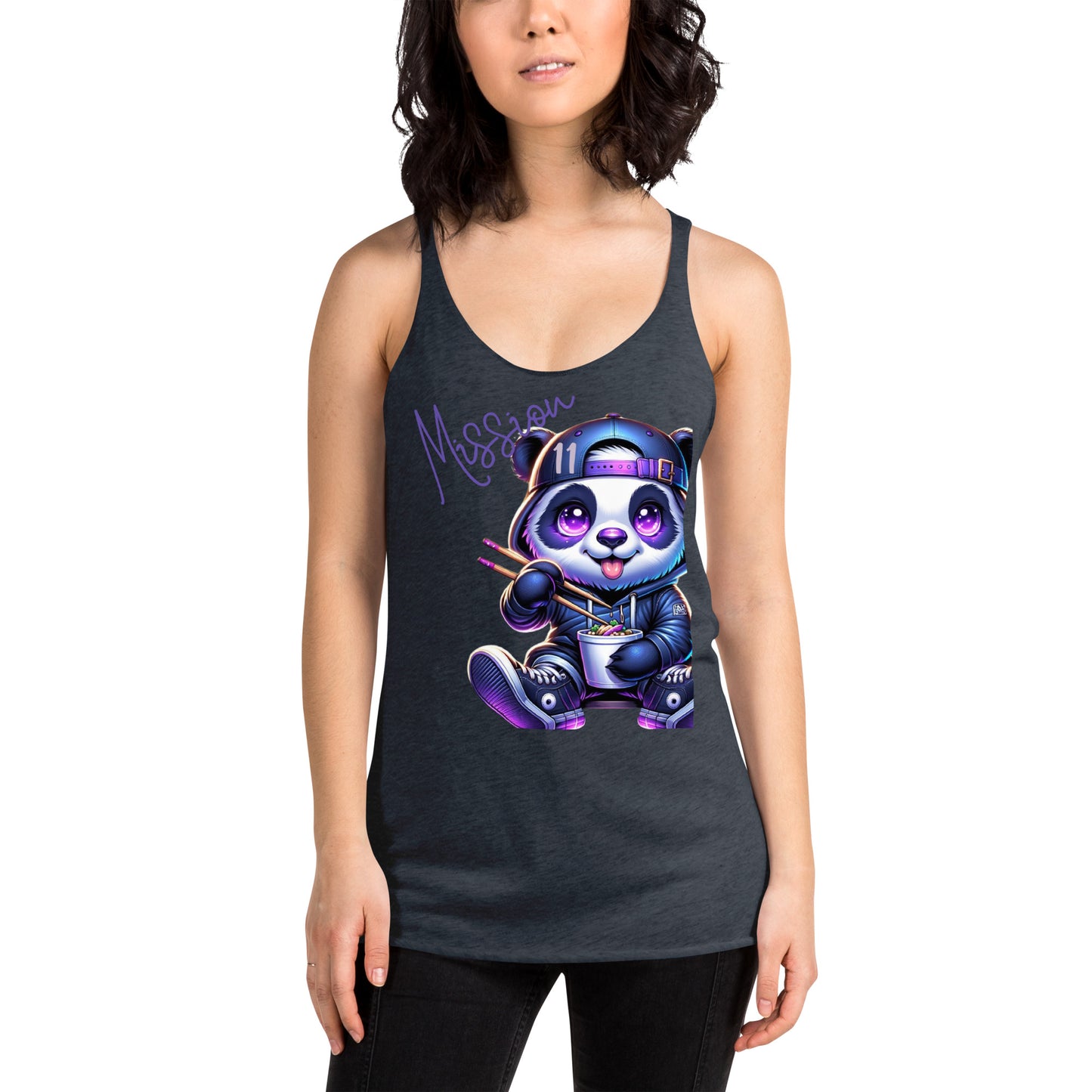 Women's Racerback Tank Top - Purpose the Panda in Streetwear