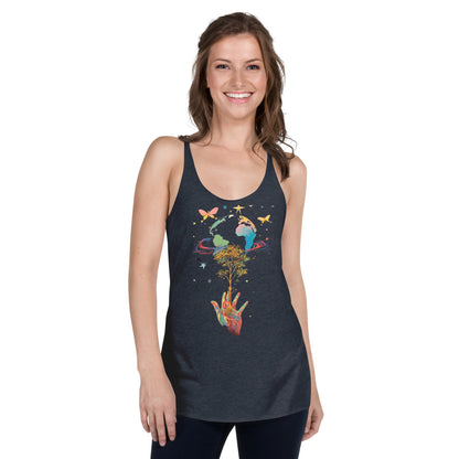 Women's Racerback Tank Top - Cosmic Growth Design - Mission 11