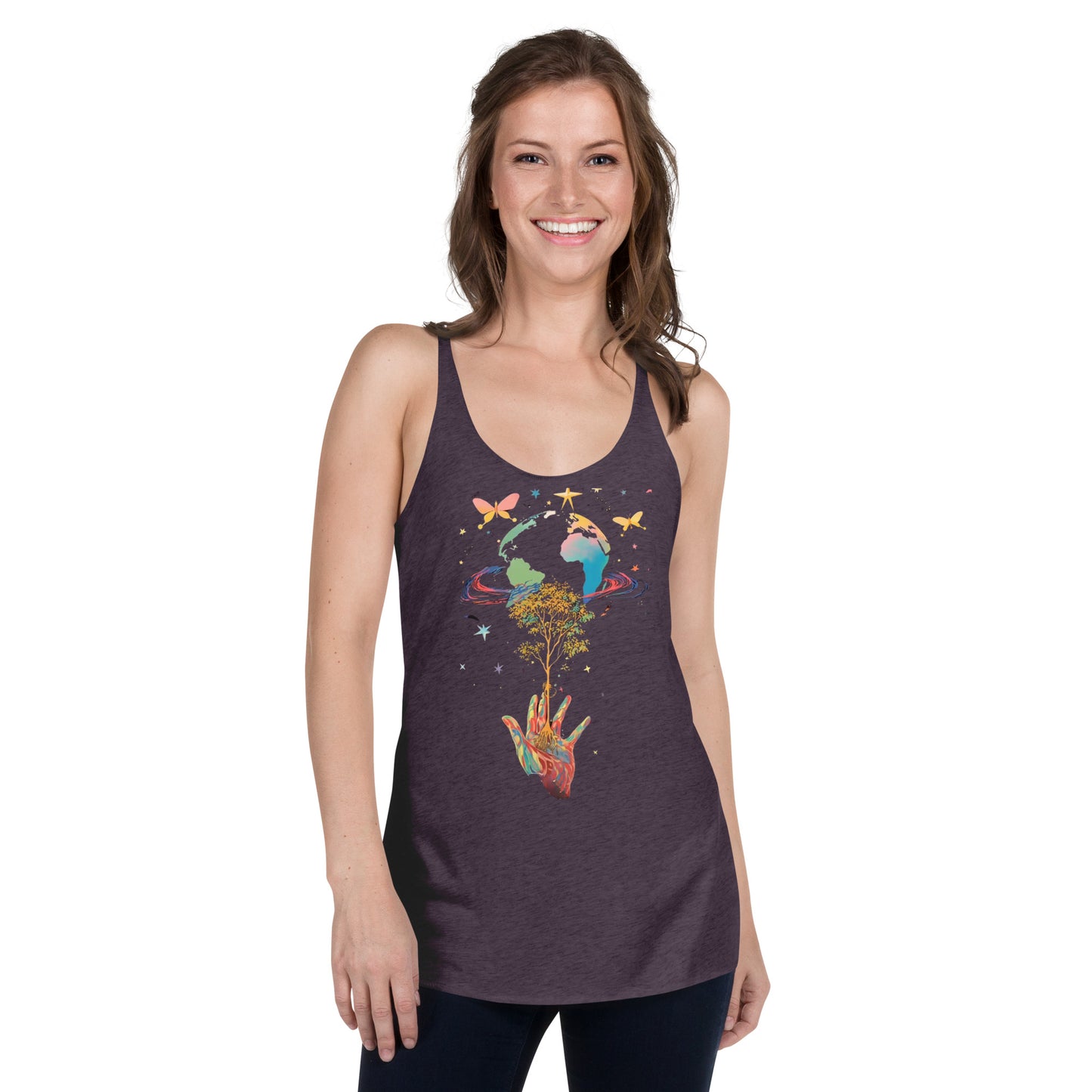 Women's Racerback Tank Top - Cosmic Growth Design - Mission 11