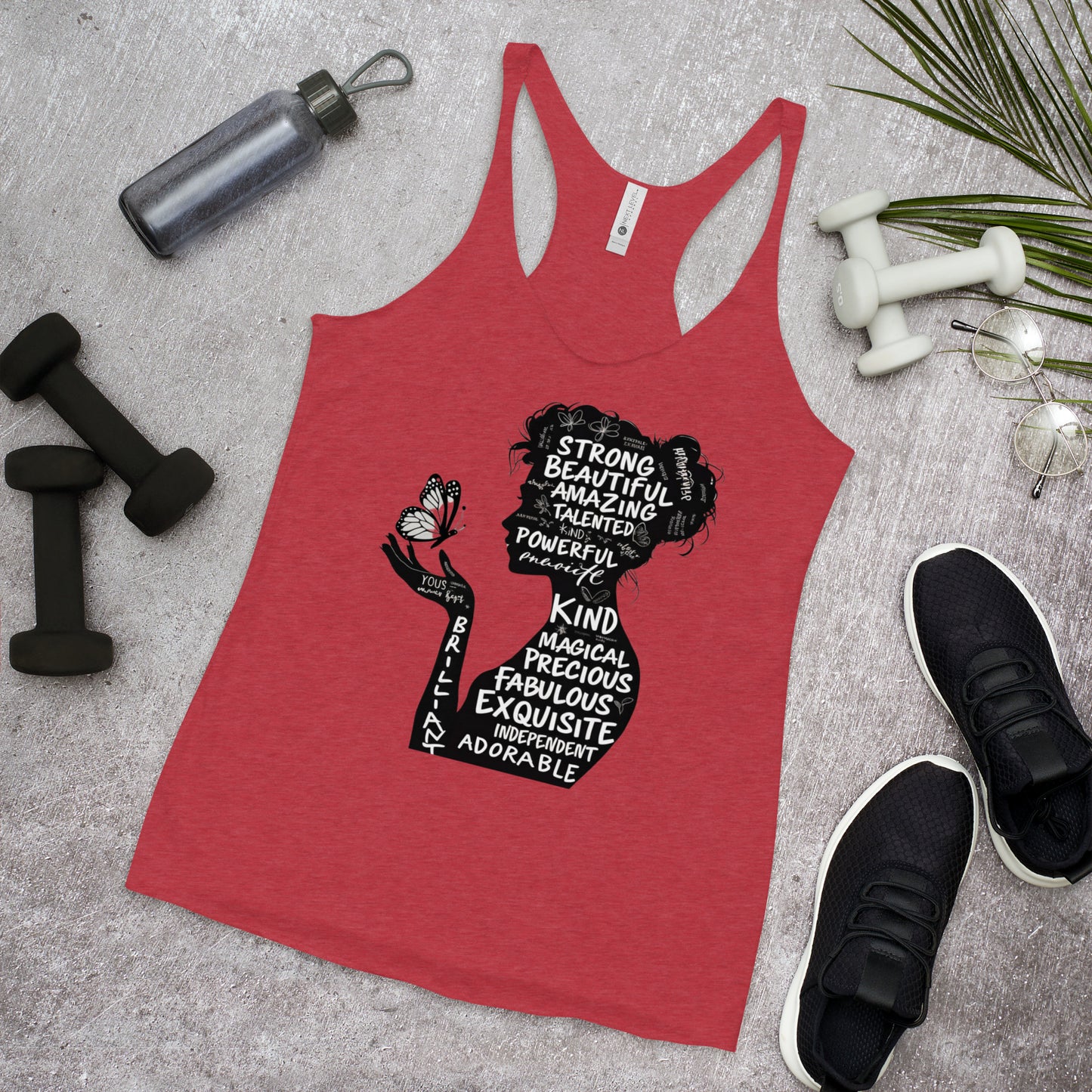 Women's Empowering Words Racerback Tank Top - Inspirational Mission 11 Apparel