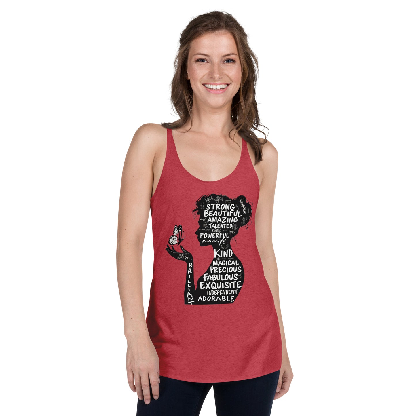 Women's Empowering Words Racerback Tank Top - Inspirational Mission 11 Apparel