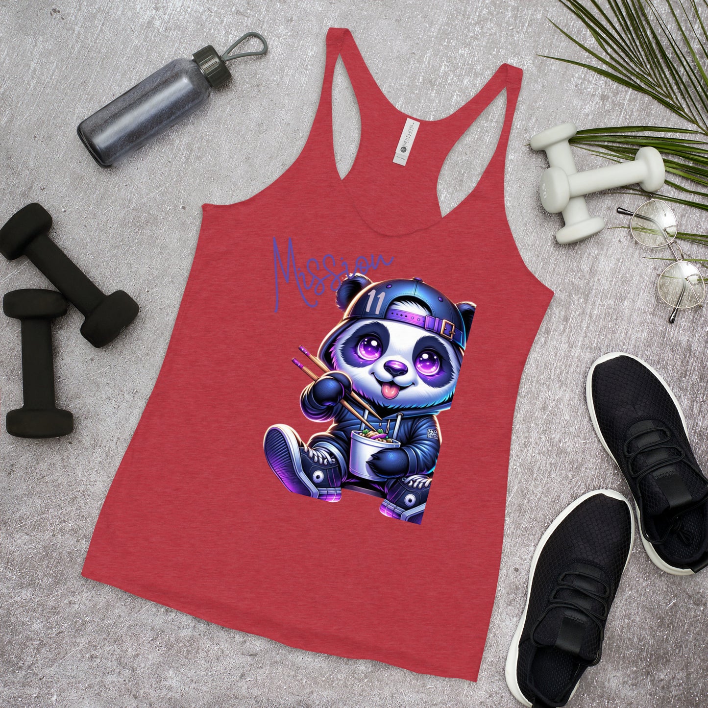 Women's Racerback Tank Top - Purpose the Panda in Streetwear