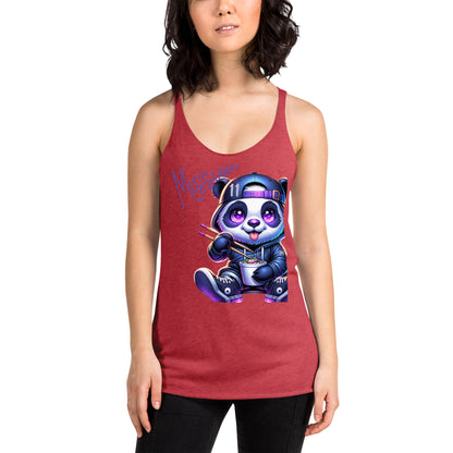 Women's Racerback Tank Top - Purpose the Panda in Streetwear