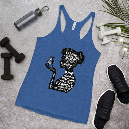 Women's Empowering Words Racerback Tank Top - Inspirational Mission 11 Apparel