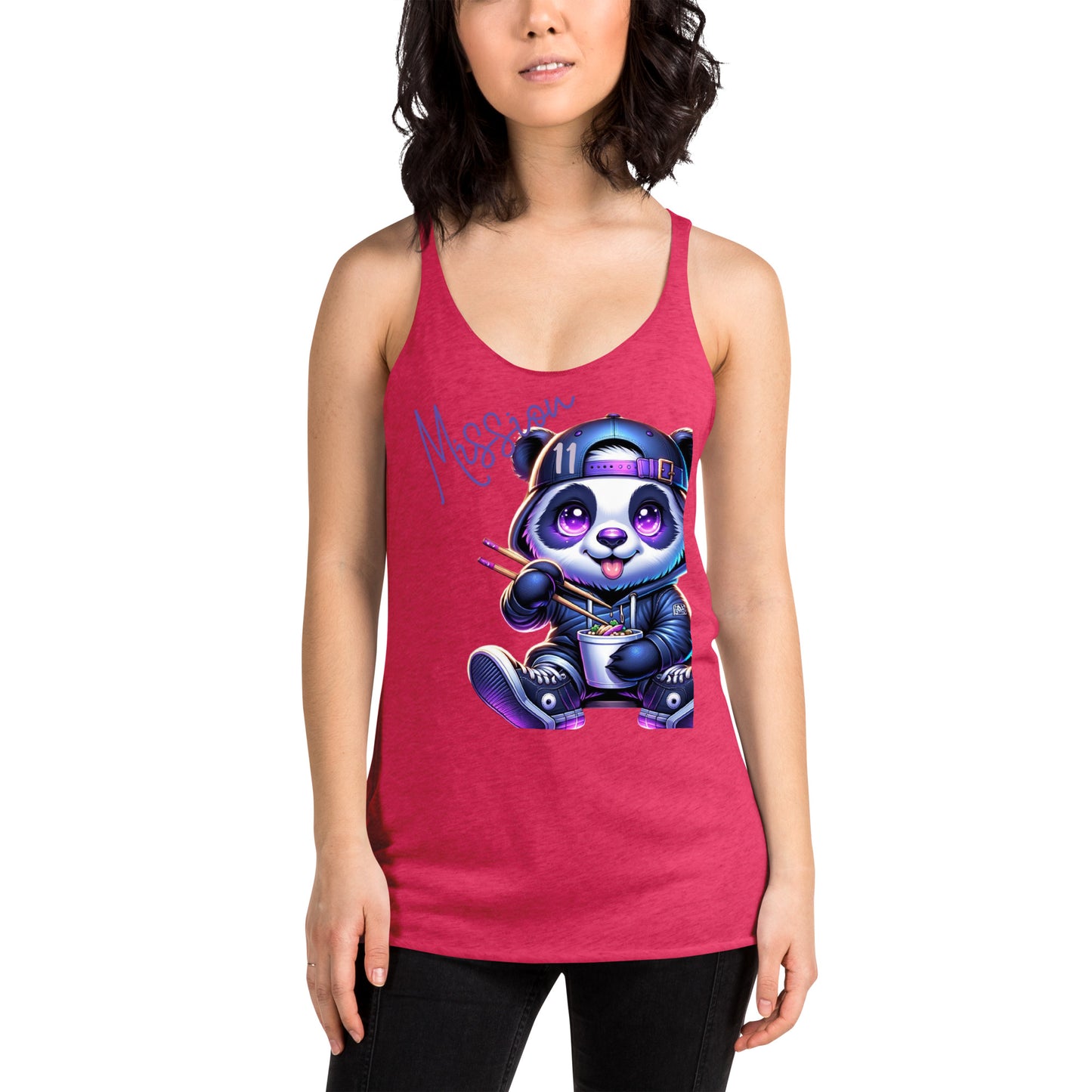 Women's Racerback Tank Top - Purpose the Panda in Streetwear