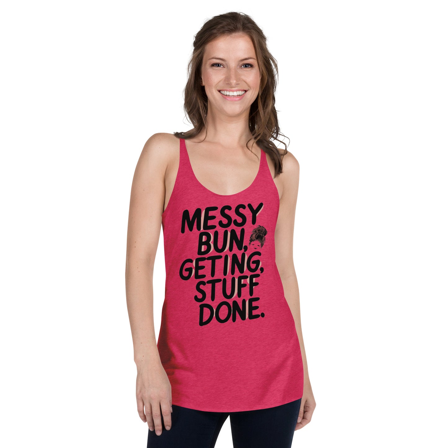 Mission 11 Messy Bun Getting Stuff Done Racerback Tank