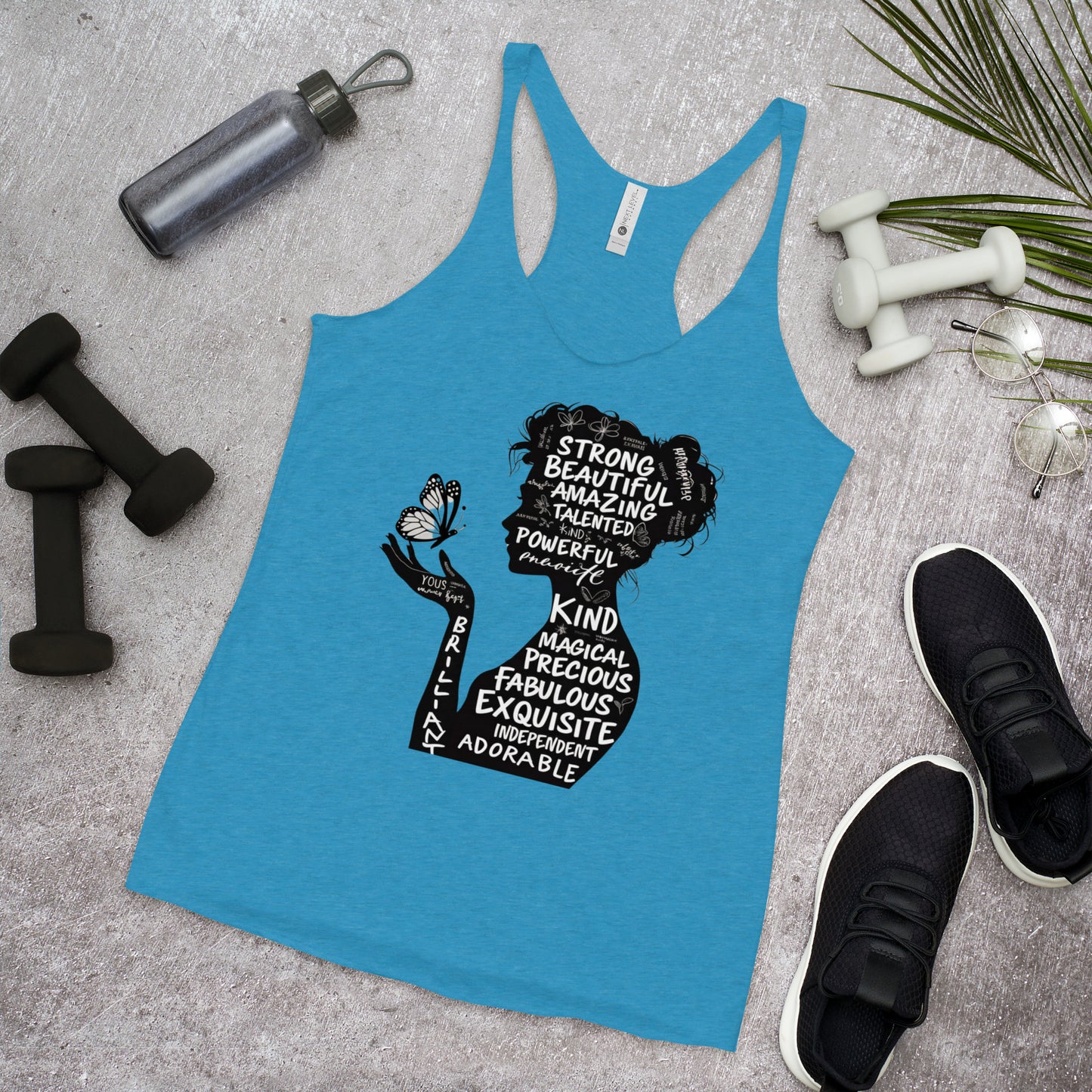 Women's Empowering Words Racerback Tank Top - Inspirational Mission 11 Apparel