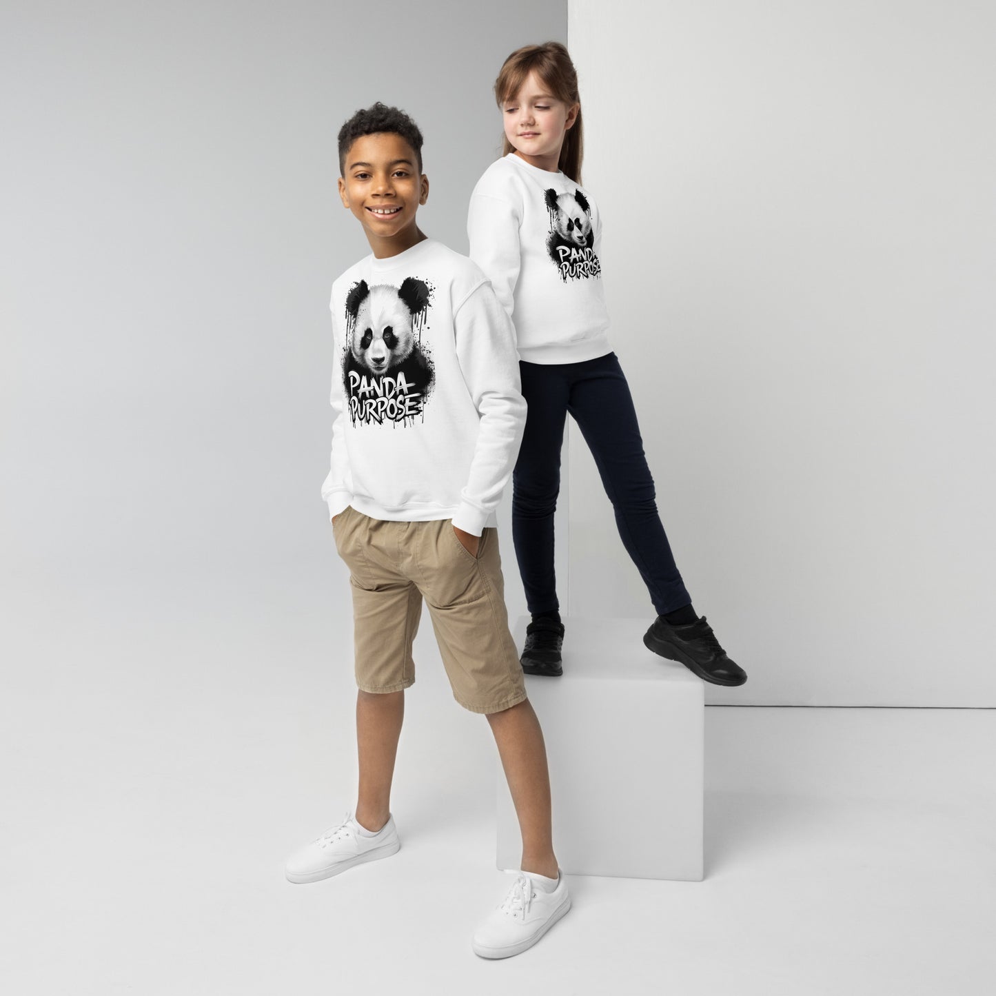 Mission 11 Panda Purpose Youth Crewneck Sweatshirt