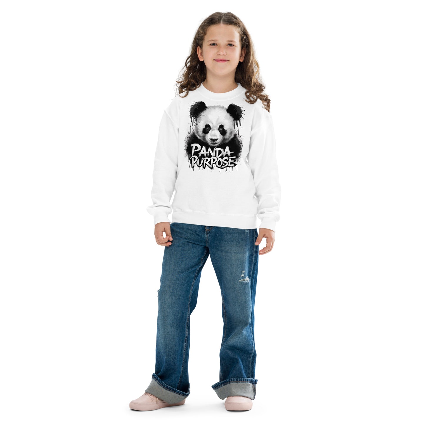 Mission 11 Panda Purpose Youth Crewneck Sweatshirt